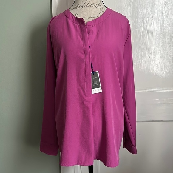Van HEUSEN Fuchsia Long Sleeve Easy Fit Blouse - Picture 1 of 11